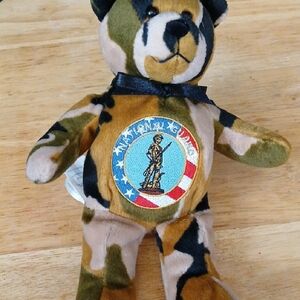 Camouflage Teddy Bear with Embroidered Patch